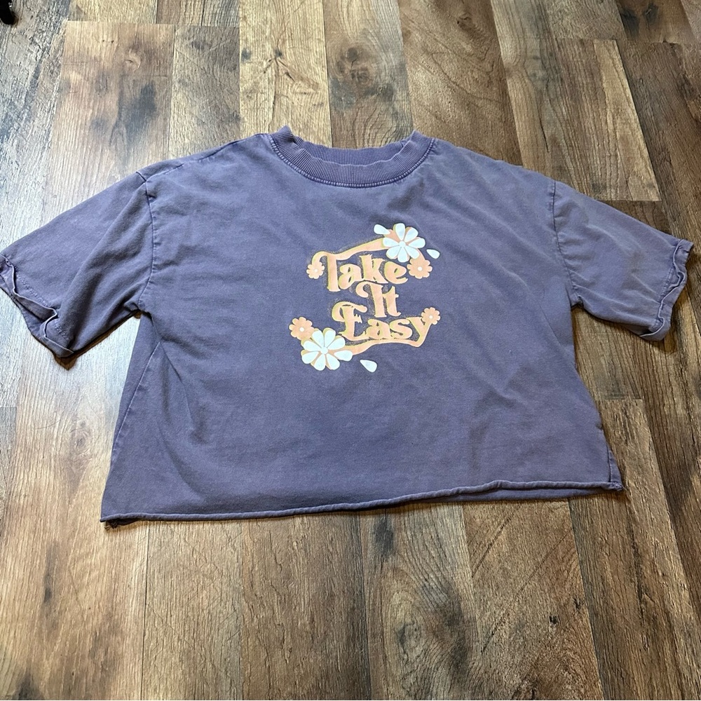Colorful Planet Cropped T-shirt sz 12